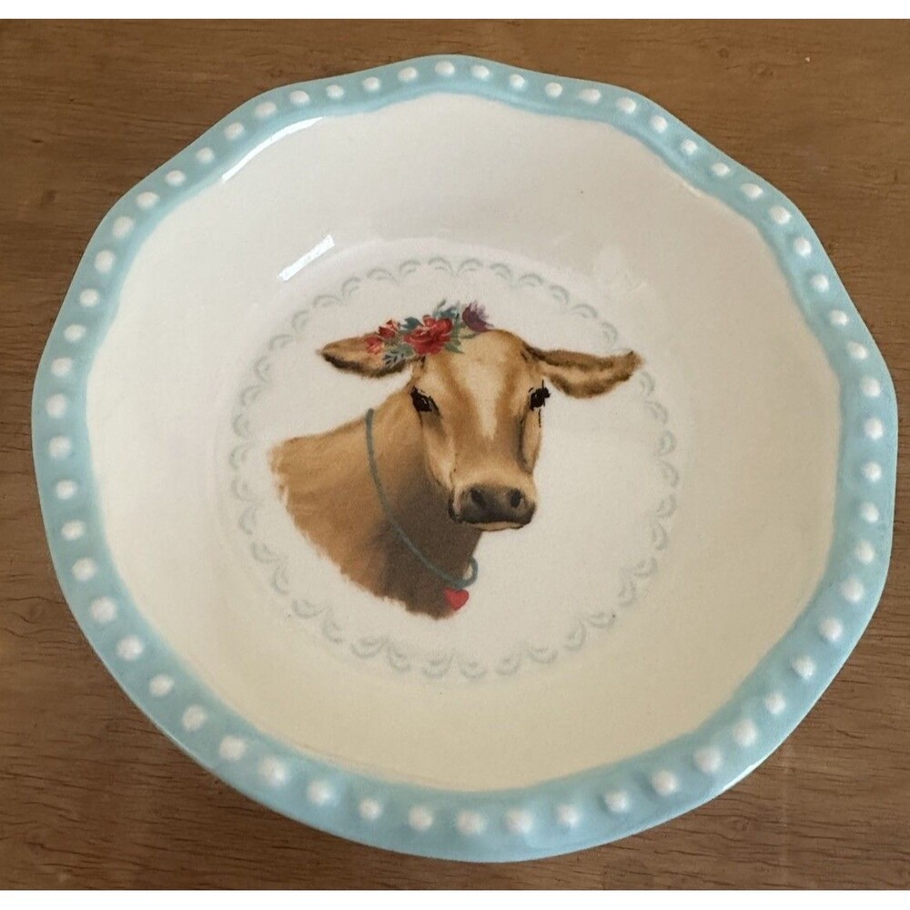 Pioneer Woman SWEET ROMANCE BLOSSOMS Mini Pie Bowl 4.75” Cow Cottagecore Grandma